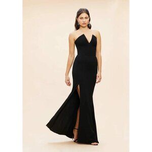 DRESS THE POPULATION Fernanda Strapless Evening Gown in Black Size Large